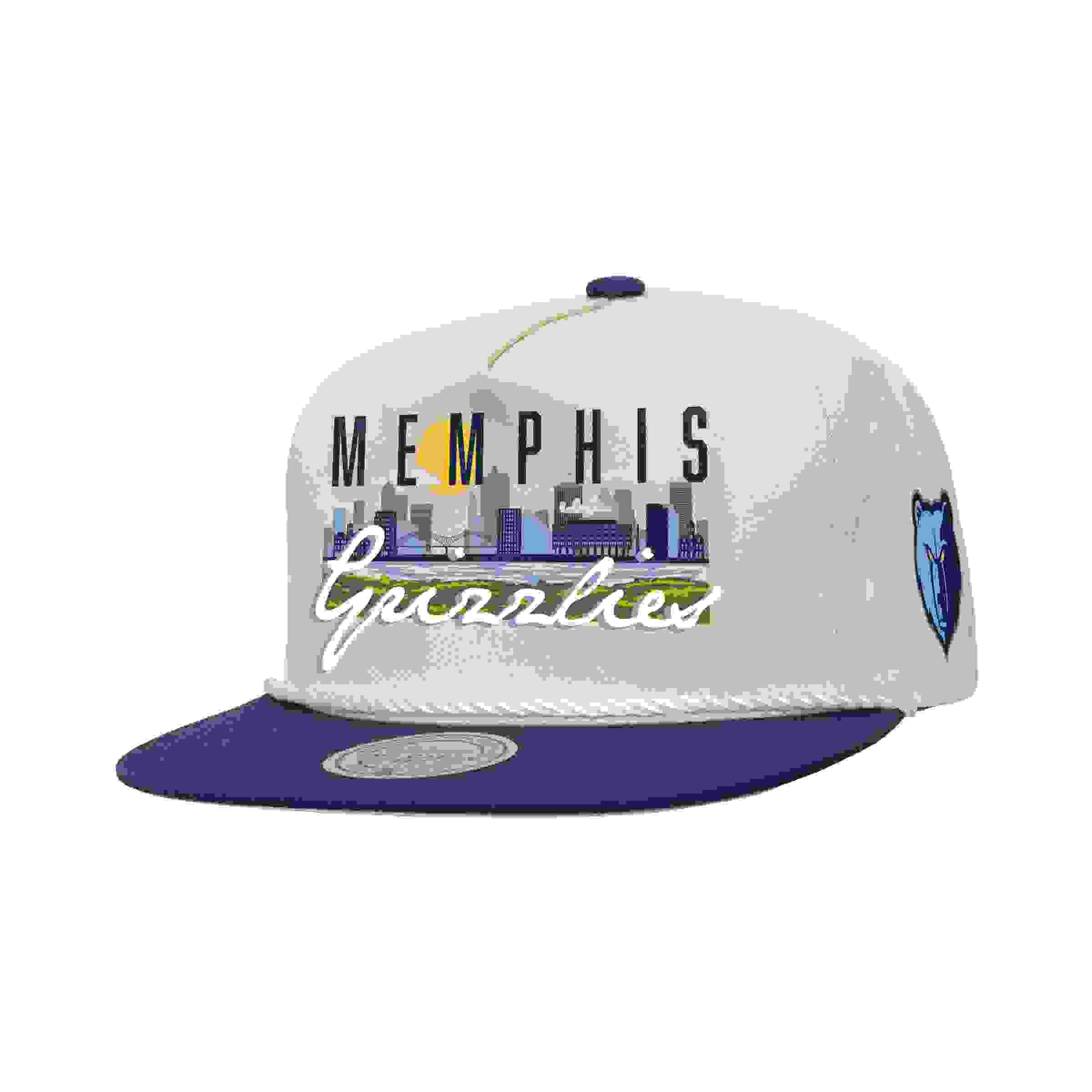 Mitchell & Ness Memphis Grizzlies Cityscape Cream Snapback Hat